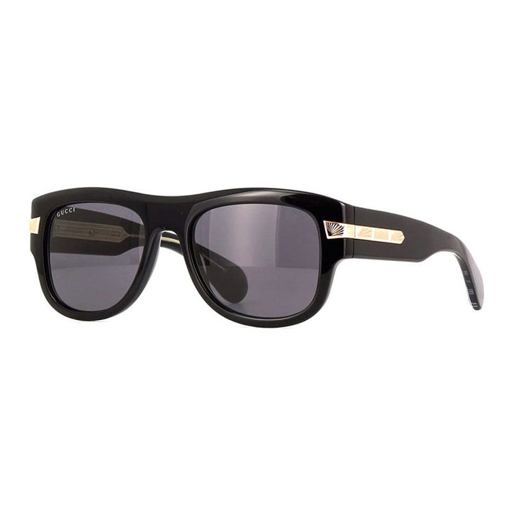 Gucci Square Full Rim, with a Black frame and Grey lens.