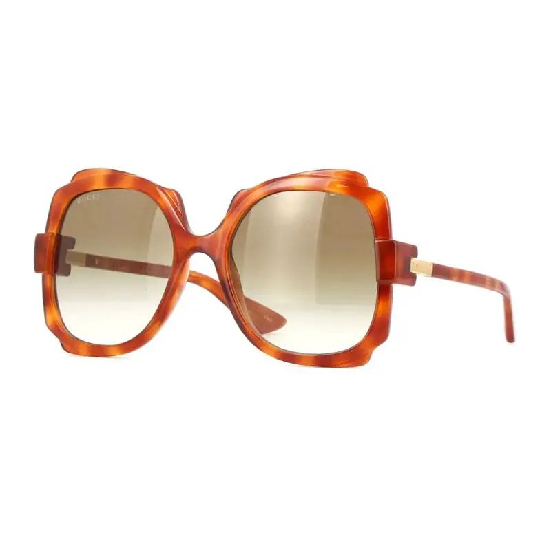 Gucci Sample Sale | Gucci Sunglasses Square Full Rim, Blonde Havana Frame And Gradient Brown Lens Gg1431S002 - Sunglasses | Designer outlet