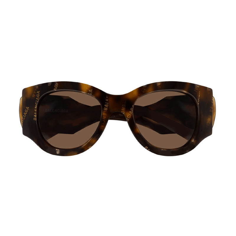 Balenciaga Sunglasses Square Full Rim, Shiny Medium Havana Frame and Brown Lens BB0070S007