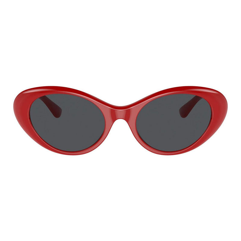 Versace Sunglasses Oval Full Rim, Red Frame and Dark Grey Lens VE4455U534487
