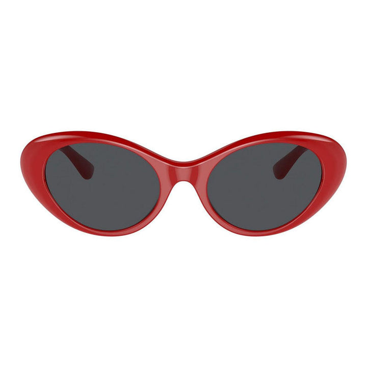 Versace Sunglasses Oval Full Rim, Red Frame and Dark Grey Lens VE4455U534487