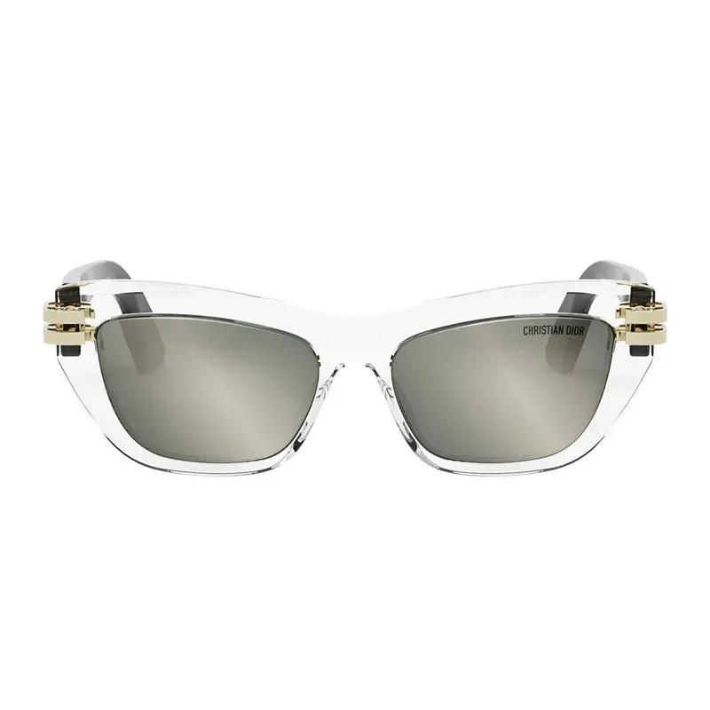 Dior Sunglasses Square Full Rim, Transparent/black Frame And Silver Mirror Lens