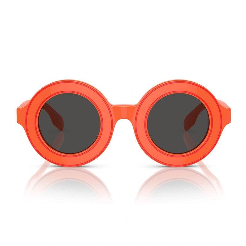 Burberry Sunglasses Round Full Rim, Orange Frame and Dark Grey Lens JB4386393887
