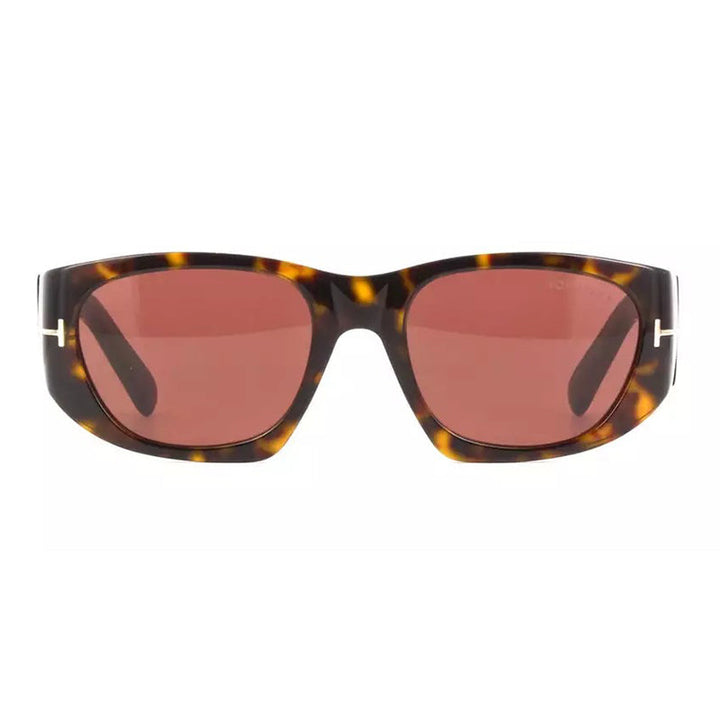 Tom Ford Square Full Rim, with a Dark Havana frame and Bordeaux lens.