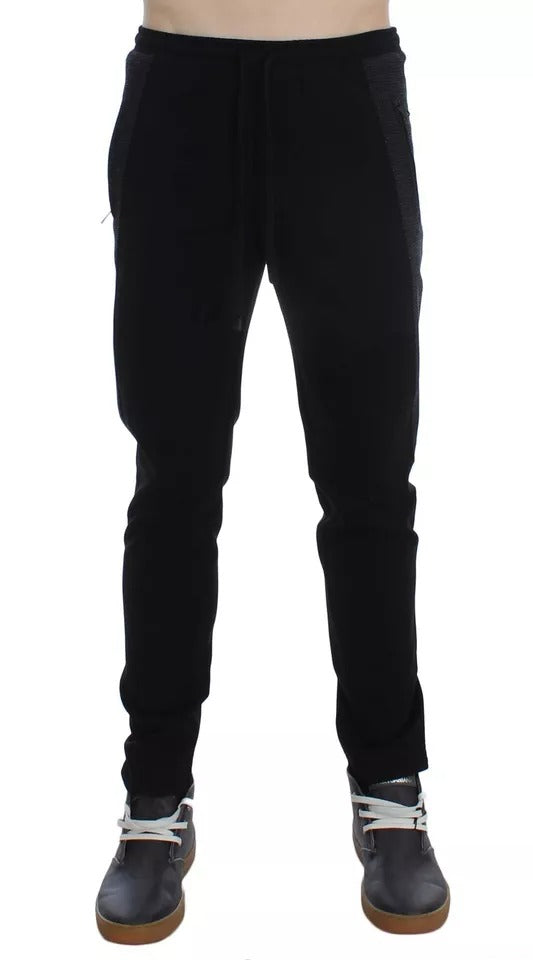 Dolce &amp; Gabbana Sample Sale Dolce &amp; Gabbana Black Gray Wool Casual Trousers Stripe Pants - | Designer outlet