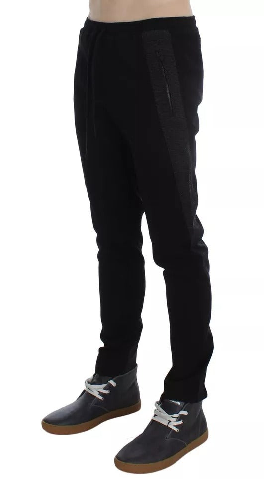 Dolce &amp; Gabbana Sample Sale Dolce &amp; Gabbana Black Gray Wool Casual Trousers Stripe Pants - | Designer outlet