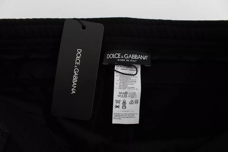 Dolce &amp; Gabbana Sample Sale Dolce &amp; Gabbana Black Gray Wool Casual Trousers Stripe Pants - | Designer outlet