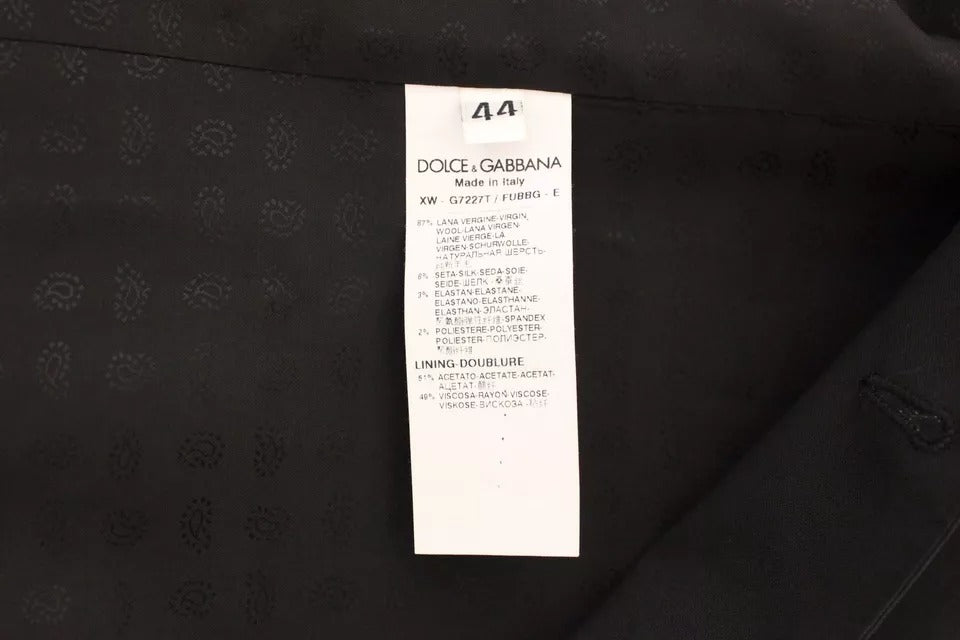 Dolce &amp; Gabbana Sample Sale Dolce &amp; Gabbana Black Wool Silk Dress Gilet Jacket Vest - | Designer outlet