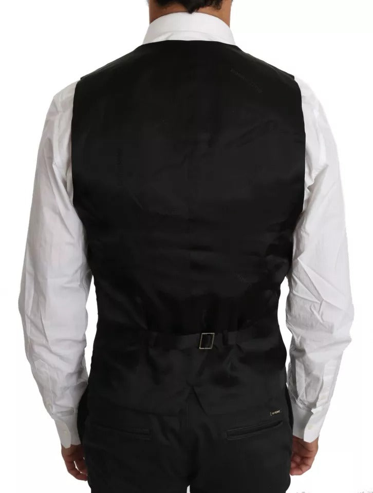 Dolce &amp; Gabbana Sample Sale Dolce &amp; Gabbana Black Wool Logo Waistcoat Vest - | Designer outlet