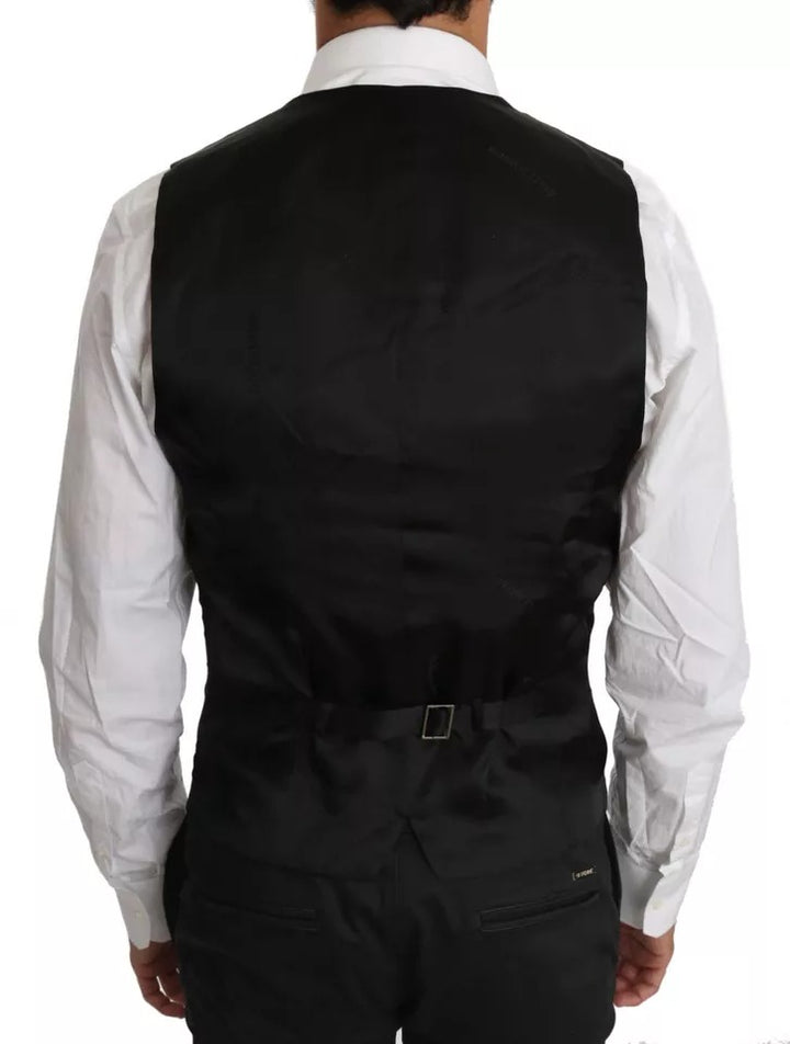 Dolce &amp; Gabbana Sample Sale Dolce &amp; Gabbana Black Wool Logo Waistcoat Vest - | Designer outlet