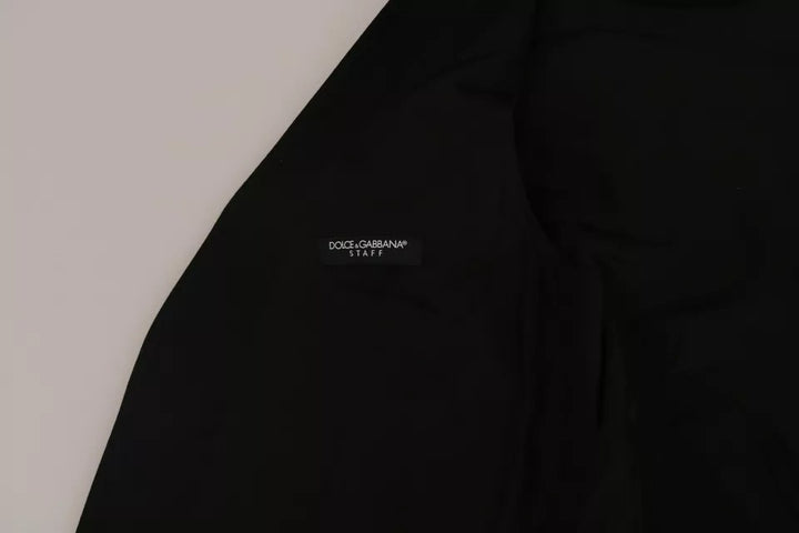 Dolce &amp; Gabbana Sample Sale Dolce &amp; Gabbana Black Wool Logo Waistcoat Vest - | Designer outlet