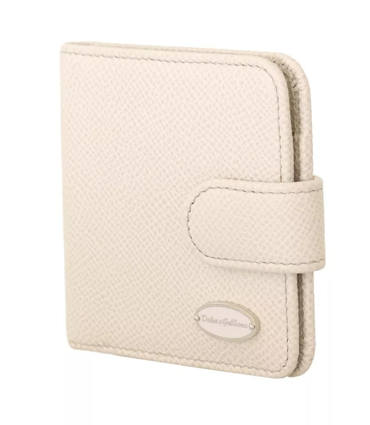 Dolce & Gabbana White Dauphine Leather Condom Case Holder Pocket Wallet