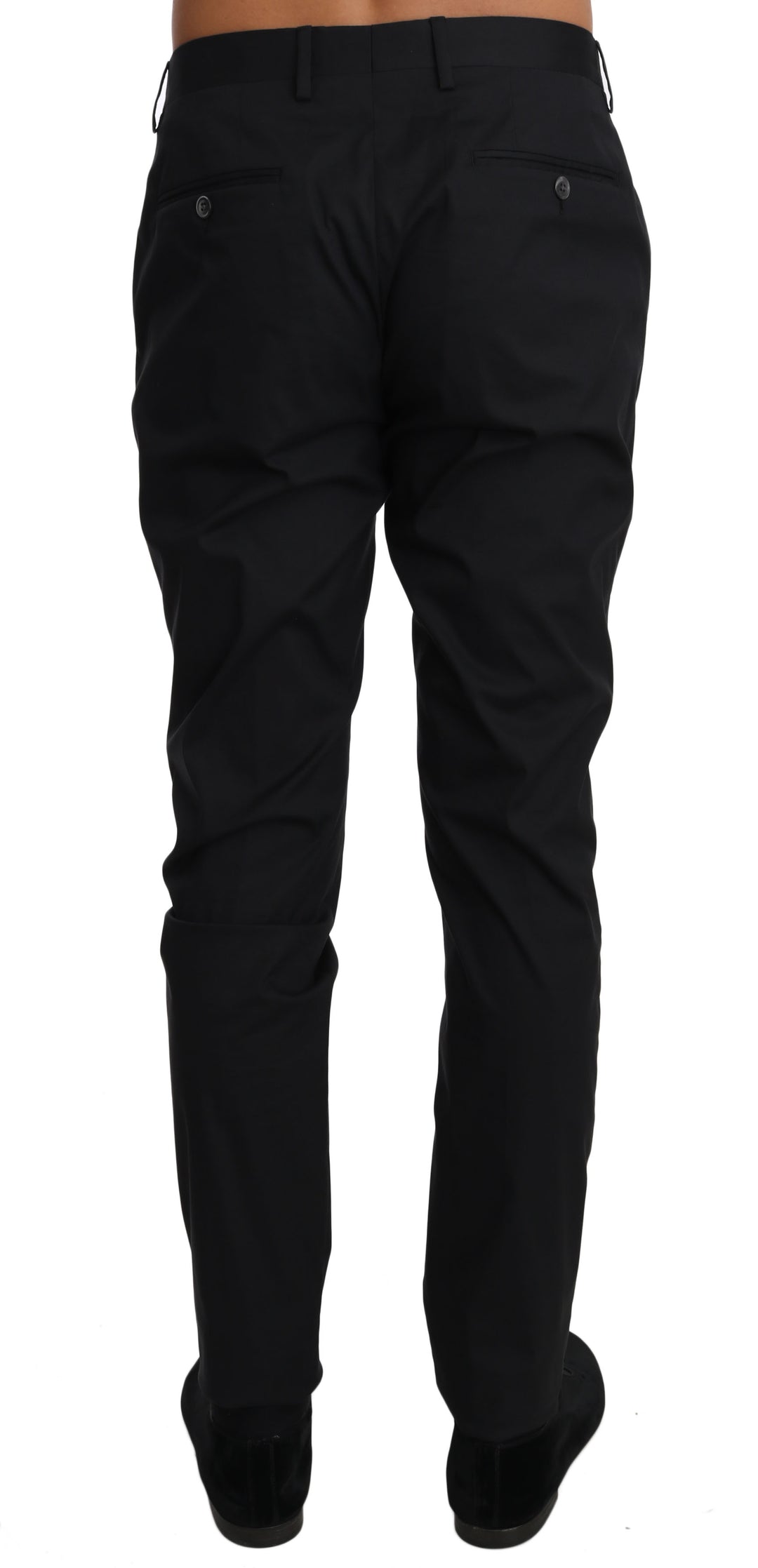 Dolce &amp; Gabbana Black Cotton Stretch Formal Trousers Pants by Dolce &amp; Gabbana outlet now on sale