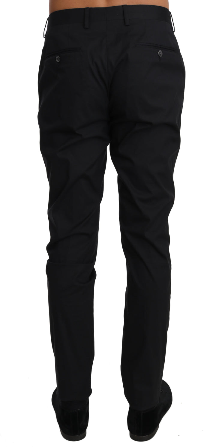 Dolce &amp; Gabbana Black Cotton Stretch Formal Trousers Pants by Dolce &amp; Gabbana outlet now on sale