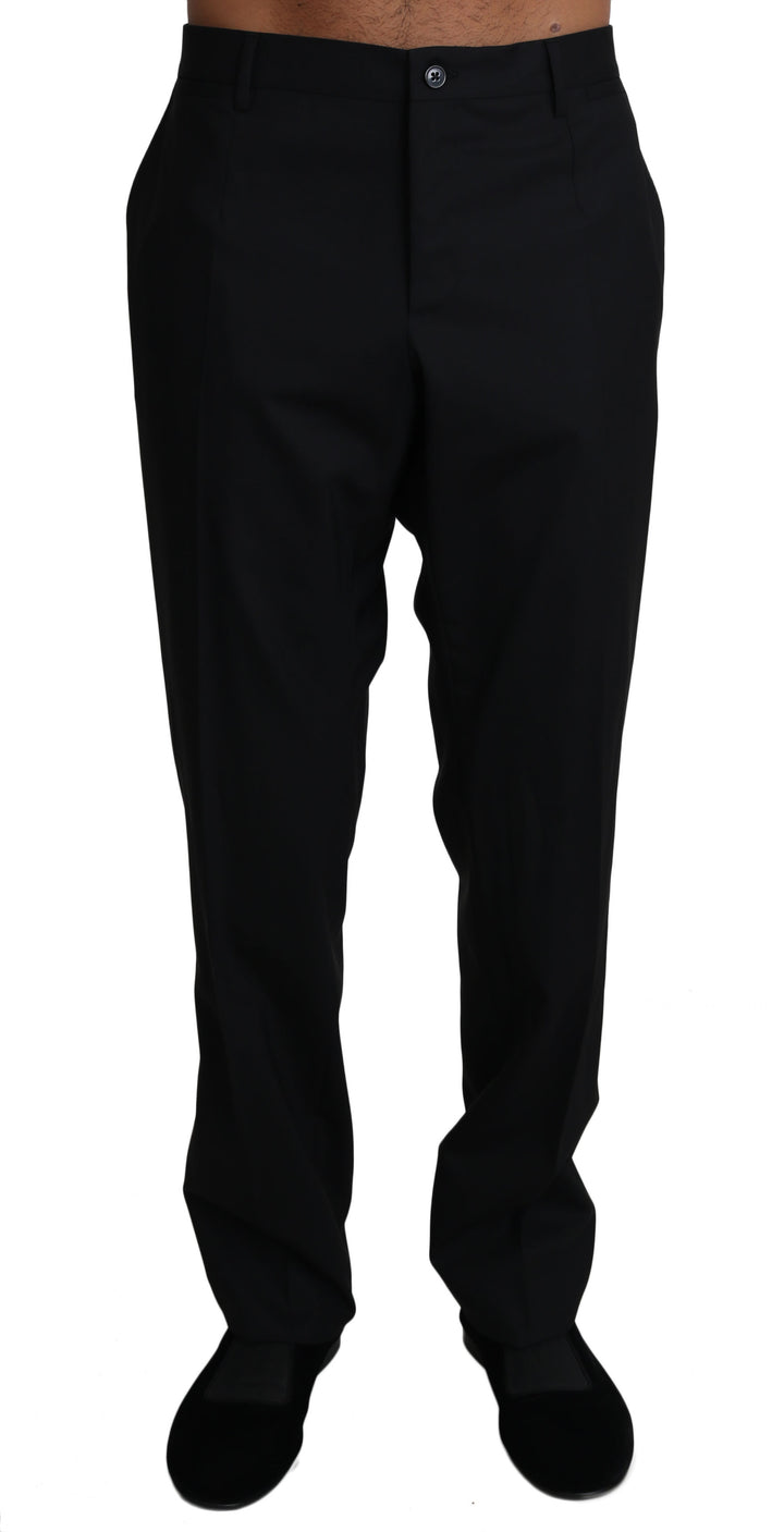 Dolce &amp; Gabbana Black Wool Stretch Dress Trousers Pants by Dolce &amp; Gabbana outlet now on sale