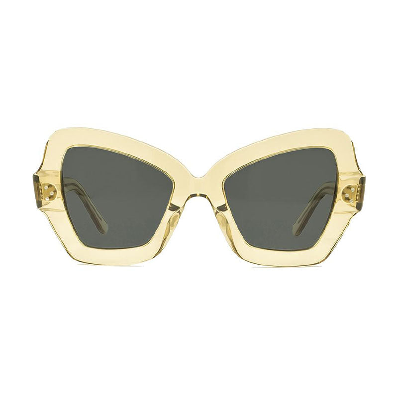 Celine Sunglasses Butterfly Full Rim, Yellow Frame and Grey Lens CL40067I47V