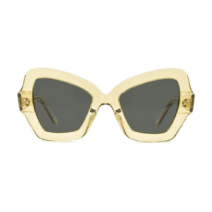 Celine Sunglasses Butterfly Full Rim, Yellow Frame and Grey Lens CL40067I47V