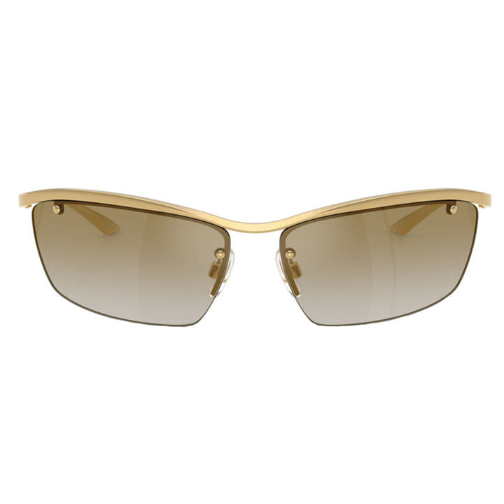 Dolce & Gabbana Sunglasses Rectangle Semi Rim, Gold Frame and Light Brown Gold Mirror Lens DG230702/6E