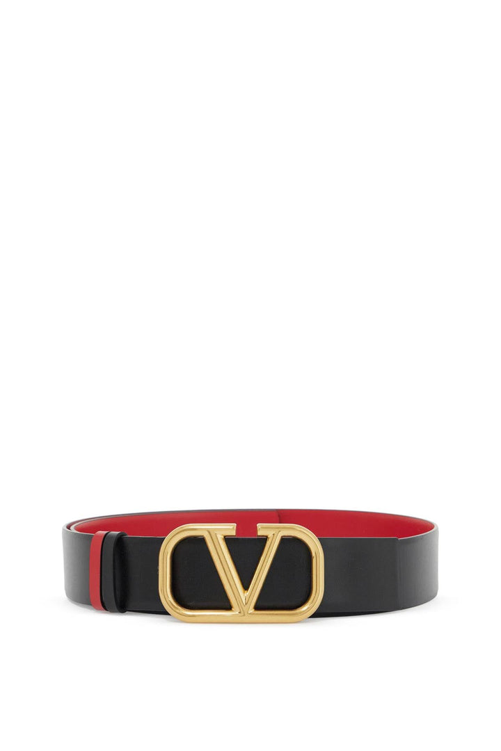 Valentino Garavani Leather Vlogo Signature Reversible Belt (Size - 80)