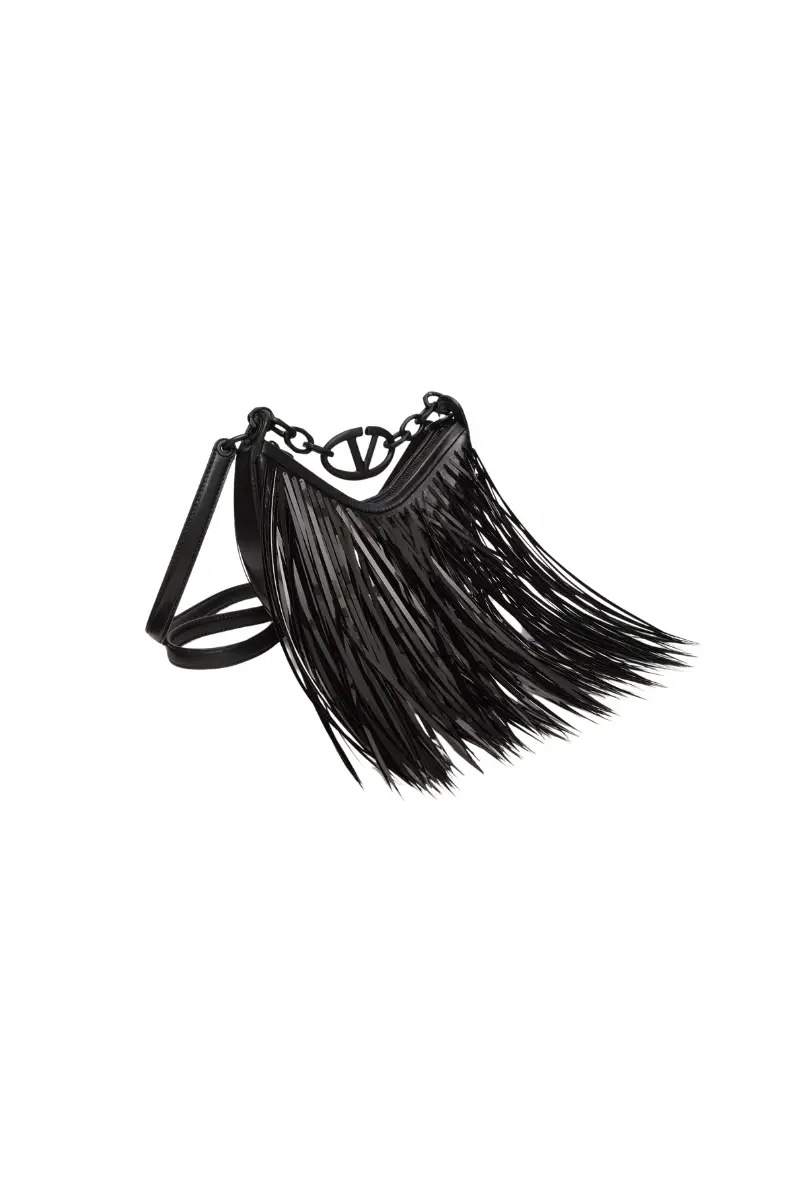 Valentino Garavani Vlogo Moon Mini Hobo Bag In Black