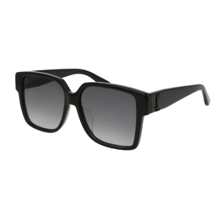 Saint Laurent Sunglasses Square Full Rim, Shiny Black Frame and Grey Gradient Lens SLM9/F002