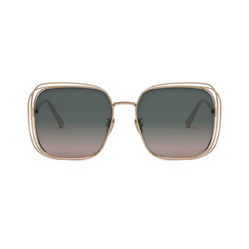Dior Sunglasses Square Full Rim, Gold Frame and Grey Gradient Lens DIORFILDIORS1UD0AL