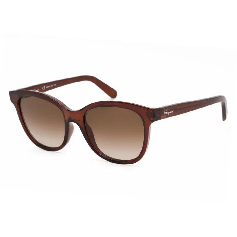 Salvatore Ferragamo Sample Sale | Salvatore Ferragamo Sunglasses Cat Eye Full Rim, Transparent Brown Frame And Brown Lens Sf834S210 - Cat Eye Sunglasses | Designer outlet