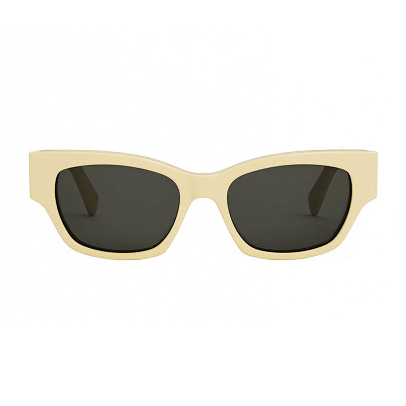 Celine Square Full Rim, with a Shiny Light Brown frame and Smoke lens.