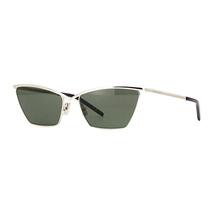 Saint Laurent Sunglasses Cat Eye Full Rim, Silver Frame and Grey Lens SL637002