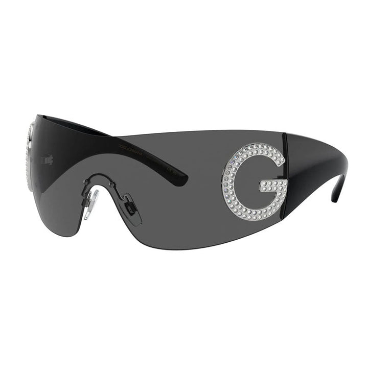 Dolce & Gabbana Sunglasses Shield Rimless, Black Frame and Dark Grey Lens DG2298B05/87