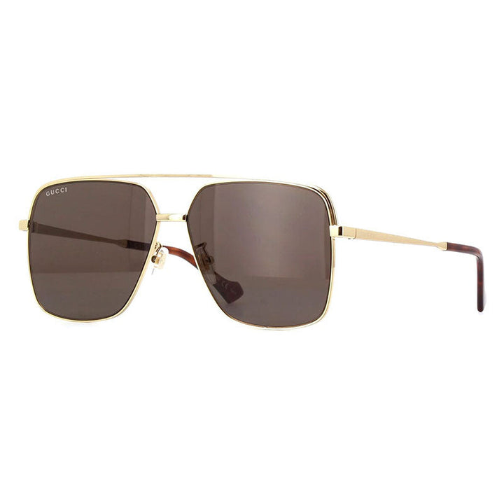 Gucci Sunglasses Aviator Full Rim, Gold Frame and Brown Lens GG1099SA003