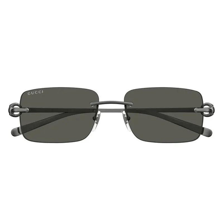 Gucci Sunglasses Rectangle Rimless, Ruthenium Frame And Grey Lens Gg1703S001