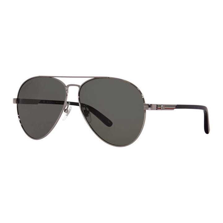Gucci Sunglasses Aviator Full Rim, Gunmetal Frame and Grey Lens GG1288SA001