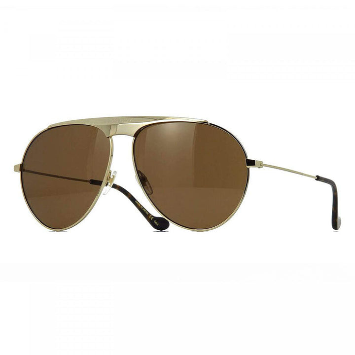Gucci Sunglasses Aviator Full Rim, Gold Frame and Brown Lens GG0908S001