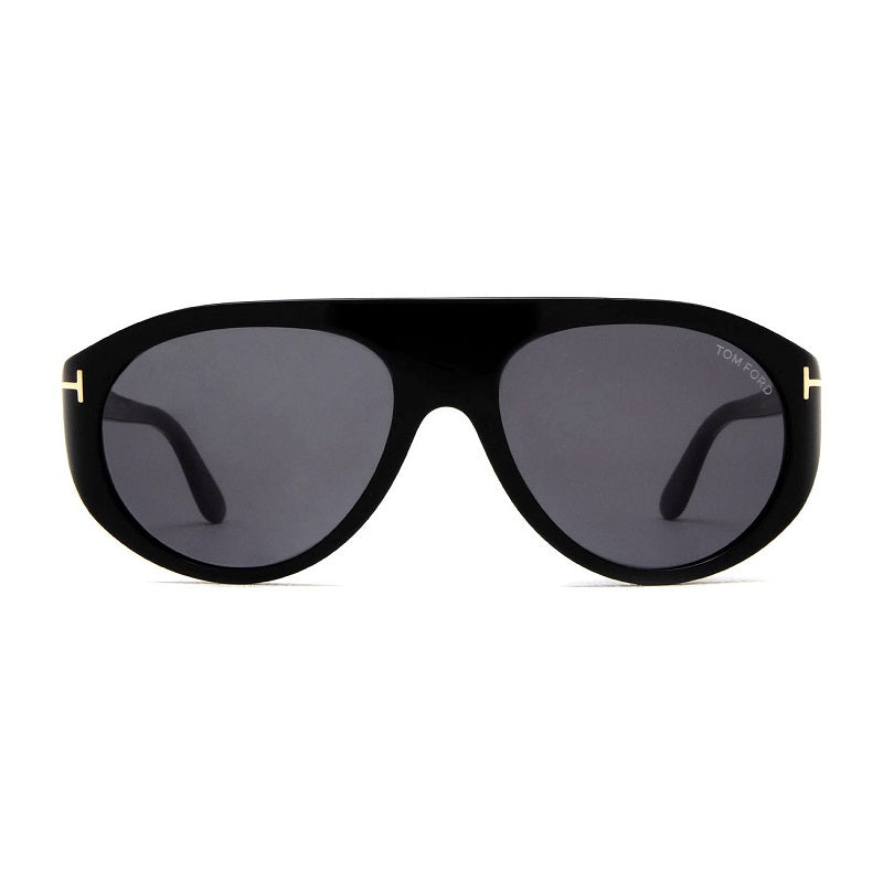 Tom Ford Aviator Full Rim, with a Shiny Black frame and Smoke lens.