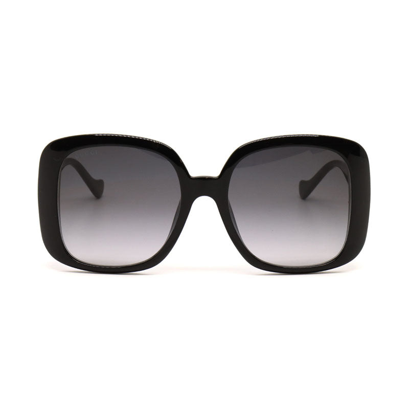 Gucci Sunglasses Square Full Rim, Shiny Black Frame and Grey Gradient Lens GG1029SA001