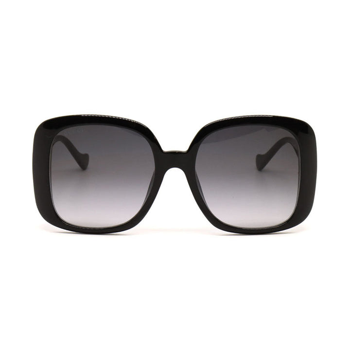 Gucci Sunglasses Square Full Rim, Shiny Black Frame and Grey Gradient Lens GG1029SA001