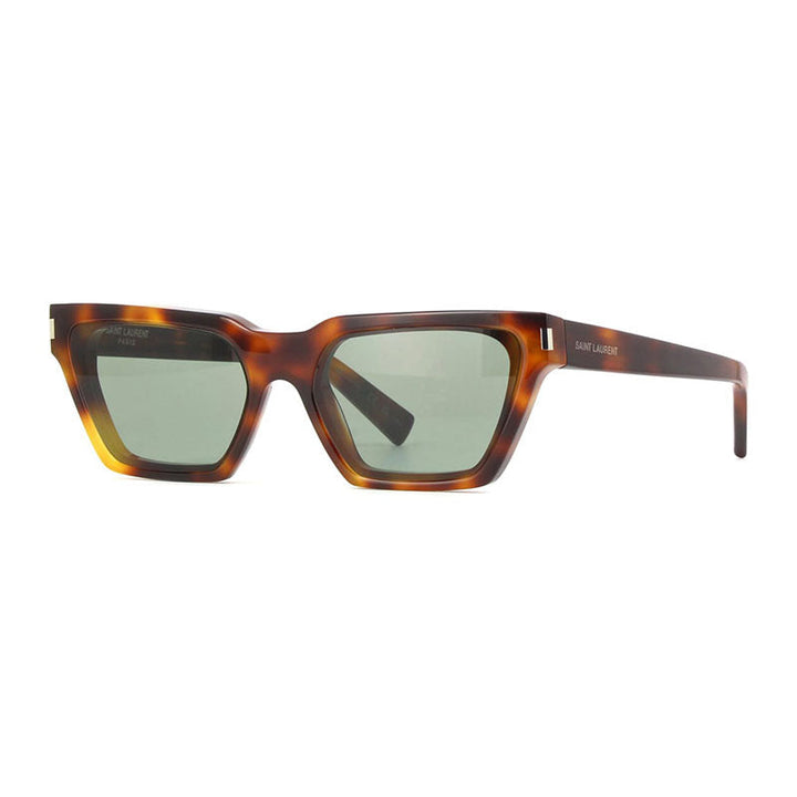 Saint Laurent Sunglasses Cat Eye Full Rim, Havana Frame and Green Lens SL633CALISTA003