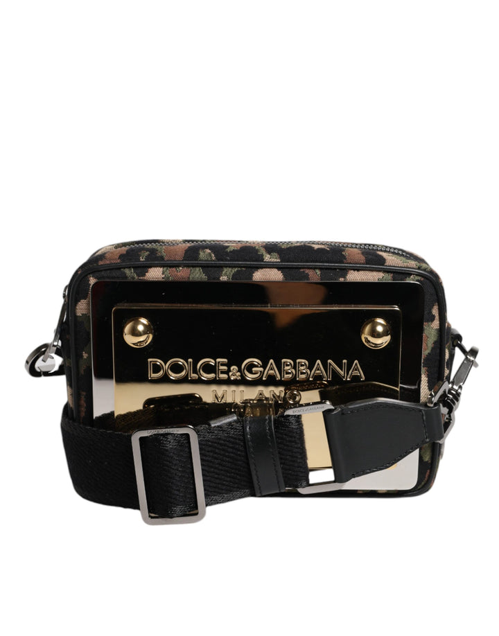 Dolce & Gabbana Multicolor Leopard Jacquard DG Logo Crossbody Bag