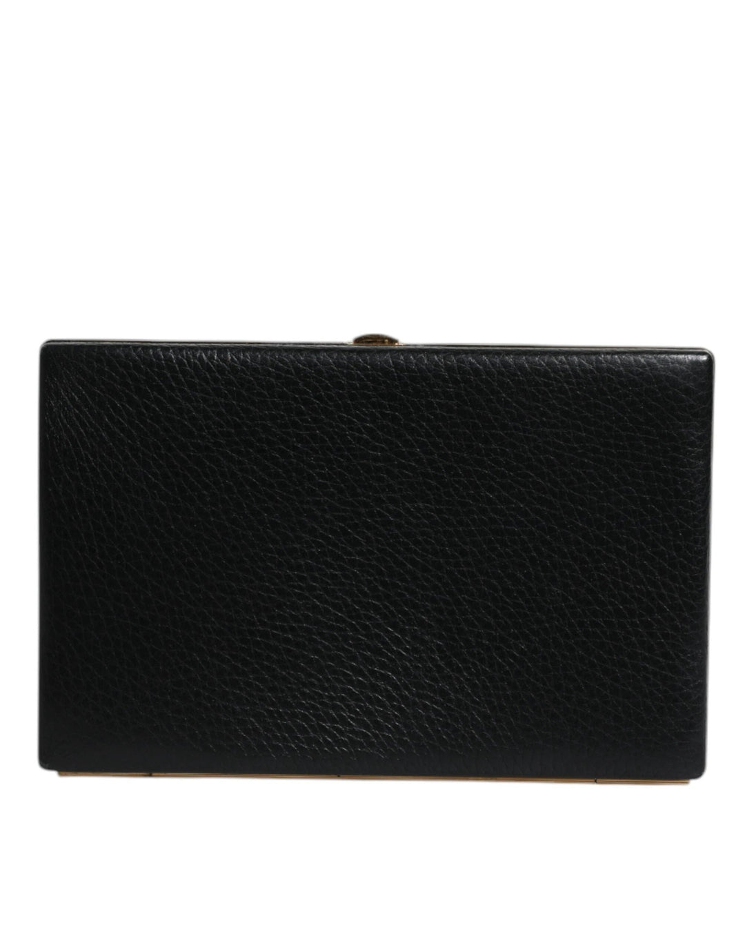 Dolce &amp; Gabbana Sample Sale Dolce &amp; Gabbana Black Leather Gold Frame Clutch Evening Party Purse Bag - | Designer outlet