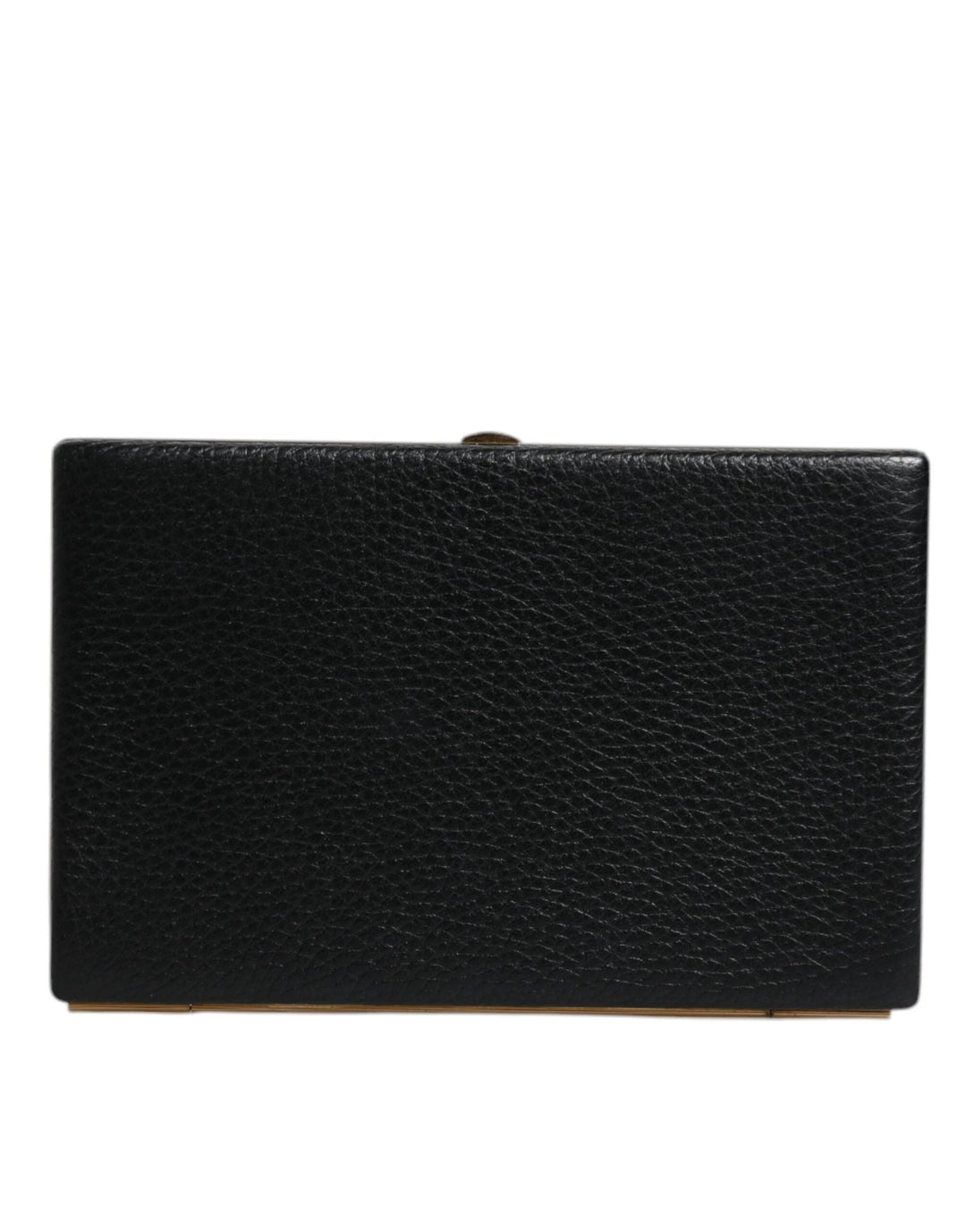 Dolce &amp; Gabbana Sample Sale Dolce &amp; Gabbana Black Leather Gold Frame Clutch Evening Party Purse Bag - | Designer outlet