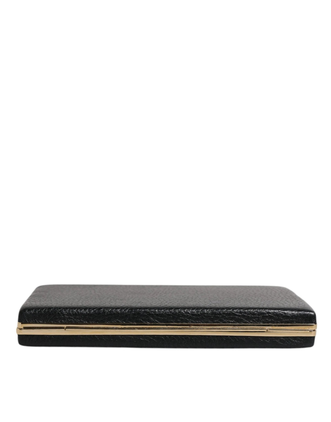Dolce &amp; Gabbana Sample Sale Dolce &amp; Gabbana Black Leather Gold Frame Clutch Evening Party Purse Bag - | Designer outlet