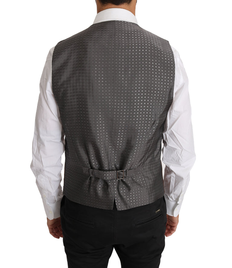 Dolce &amp; Gabbana Brown Wool Silk Waistcoat Vest by Dolce &amp; Gabbana outlet now on sale