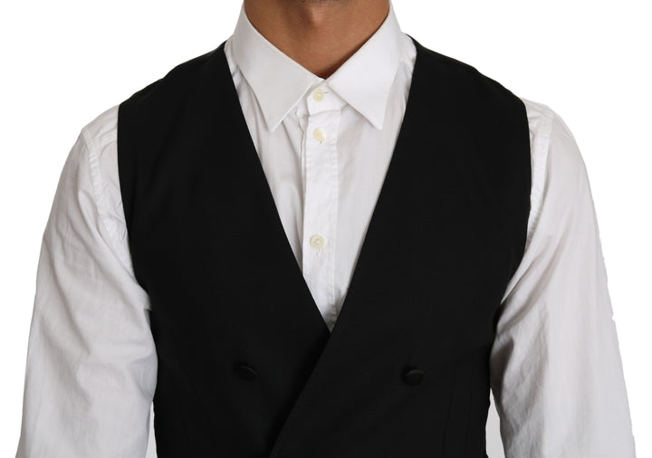 Dolce &amp; Gabbana Gray Wool Double Breasted Waistcoat Vest by Dolce &amp; Gabbana outlet now on sale