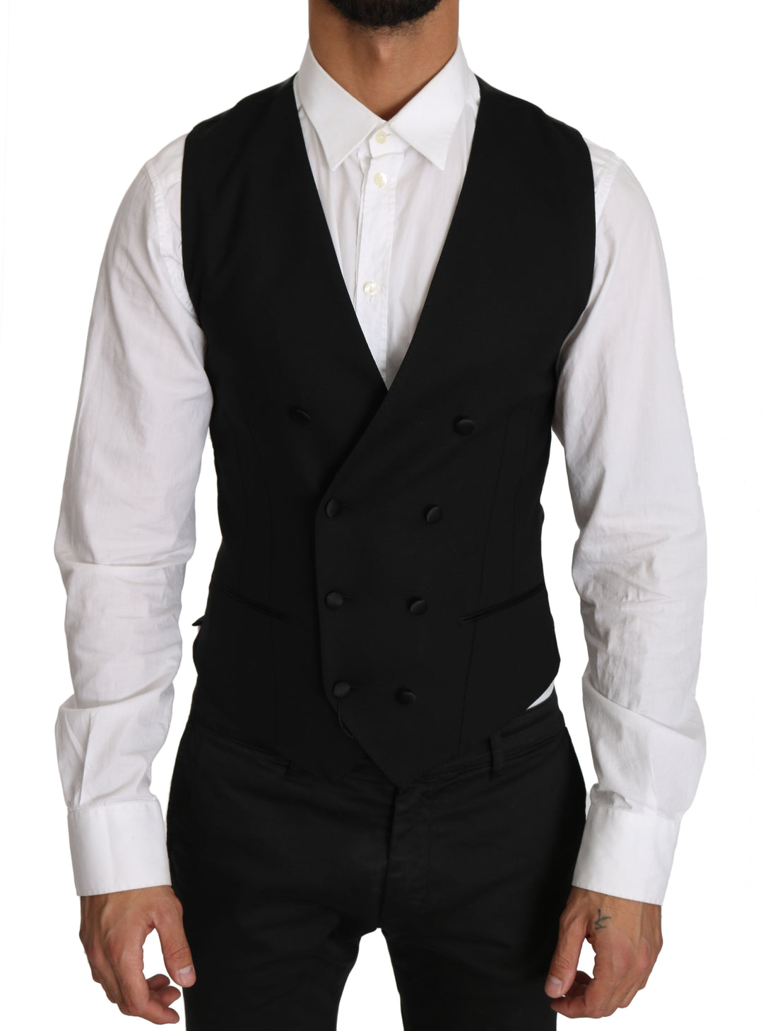 Dolce &amp; Gabbana Sample Sale Dolce &amp; Gabbana Gray Wool Double Breasted Waistcoat Vest - | Designer outlet