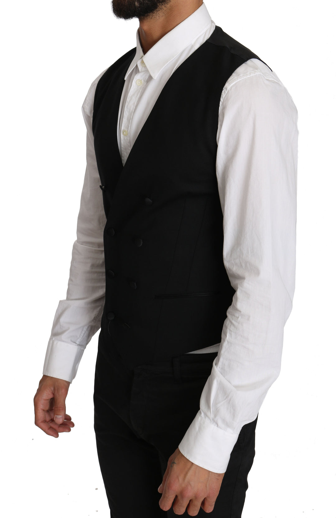 Dolce &amp; Gabbana Sample Sale Dolce &amp; Gabbana Gray Wool Double Breasted Waistcoat Vest - | Designer outlet