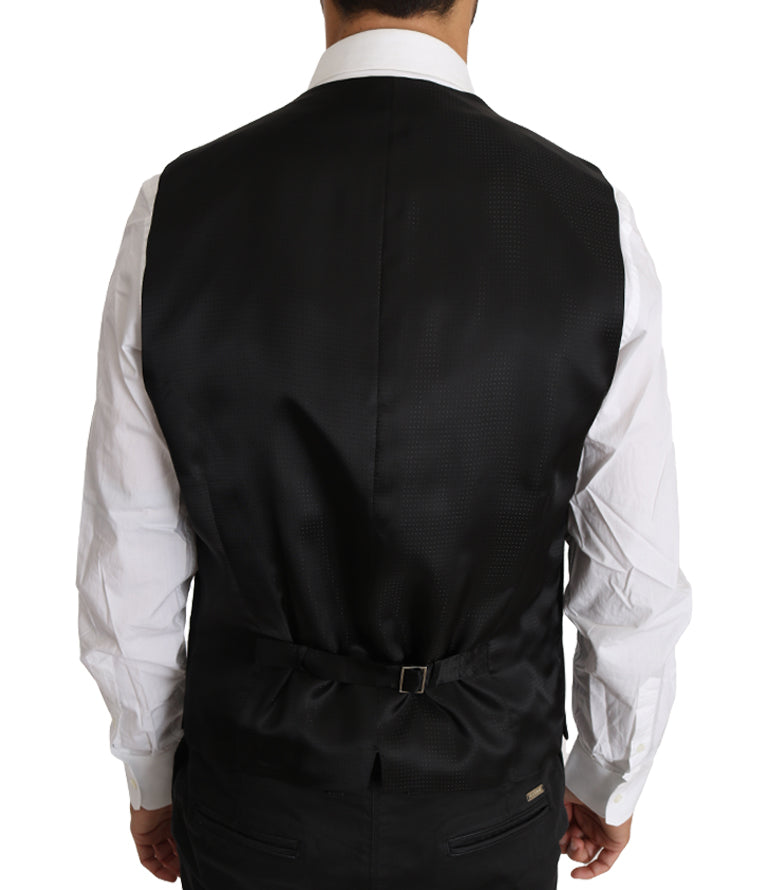 Dolce &amp; Gabbana Sample Sale Dolce &amp; Gabbana Gray Wool Silk Waistcoat Vest - | Designer outlet