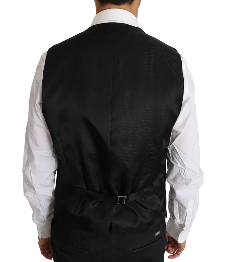 Dolce &amp; Gabbana Sample Sale Dolce &amp; Gabbana Gray Wool Silk Waistcoat Vest - | Designer outlet