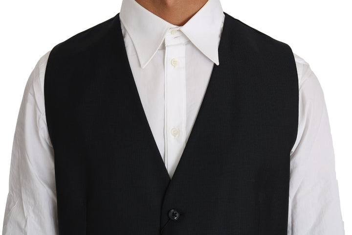 Dolce &amp; Gabbana Sample Sale Dolce &amp; Gabbana Gray Wool Silk Waistcoat Vest - | Designer outlet