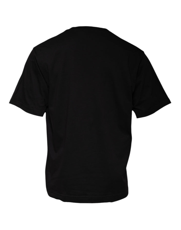 Dolce &amp; Gabbana Sample Sale Dolce &amp; Gabbana Black Logo Print Cotton Crew Neck T-shirt - | Designer outlet